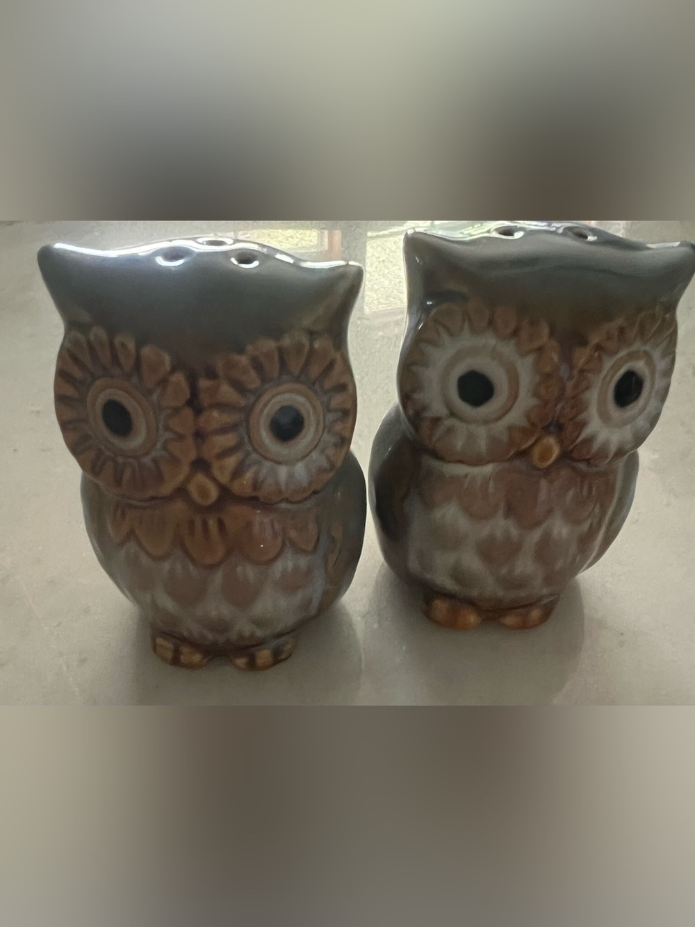 Vintage Inspired Adorable Owl Salt And Pepper Shakers With Original Stoppers